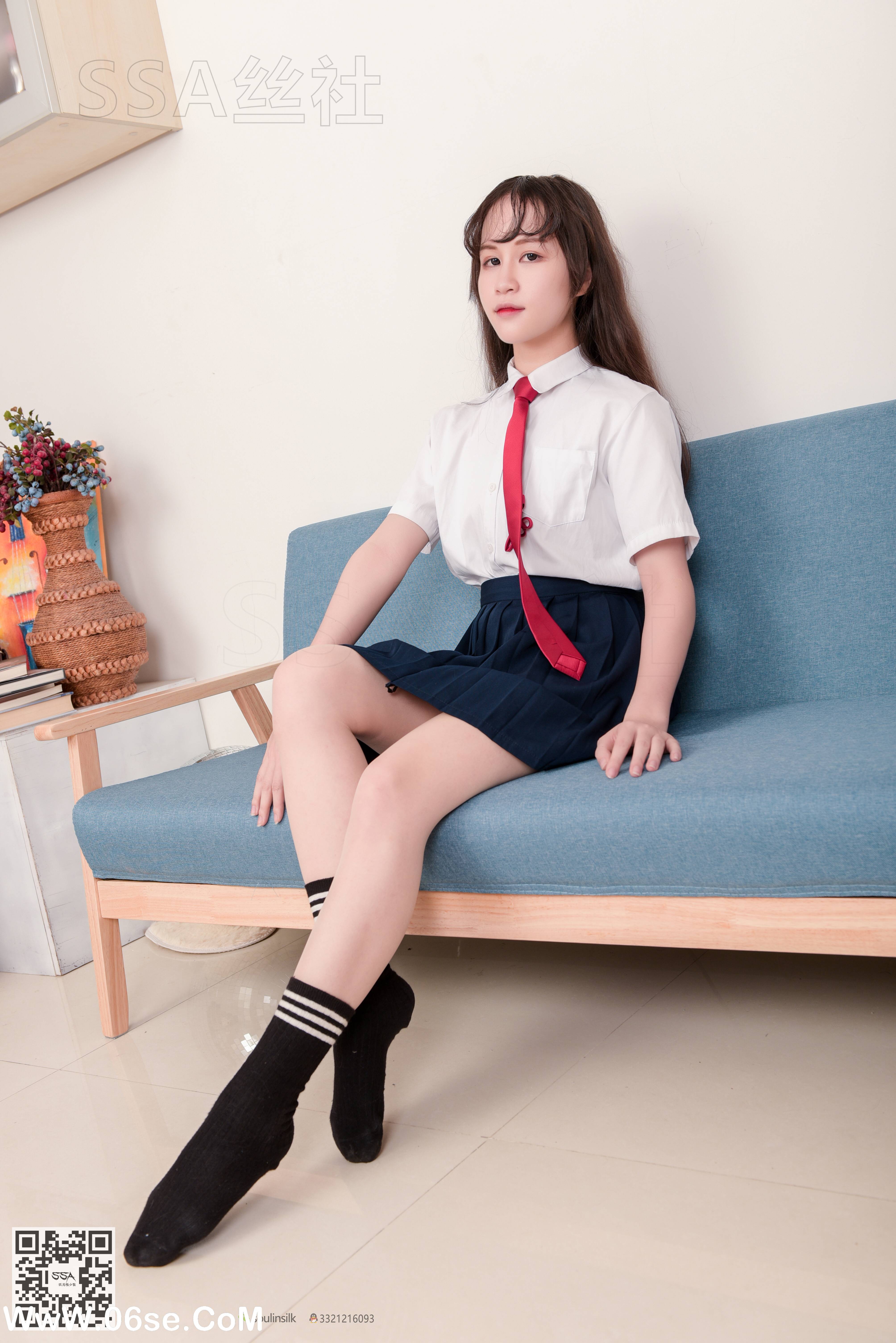 图片[81]-[SSA丝社] NO.141 丹丹 JK制服黑色半膝袜肉丝穿搭示范[133P2.09G]-六色网