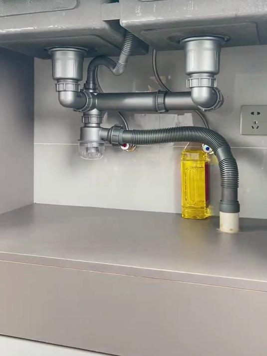 厨房专用双槽下水管省空间还防凑 让橱柜空间充分利用