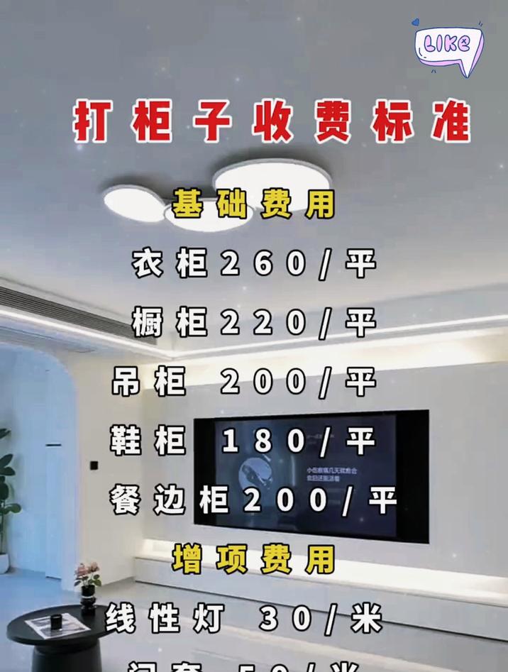 打柜子的收费标准,吊柜基础费用价格表,装修中可能有的增项