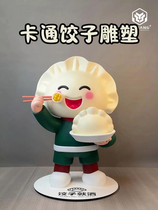 想让门店自带流量?卡通饺子雕塑模型就是 “吸客神器”!