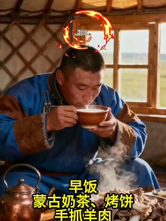 蒙古单身汉的日常伙食!从早到晚顿顿羊肉,草原人吃饭就是猛