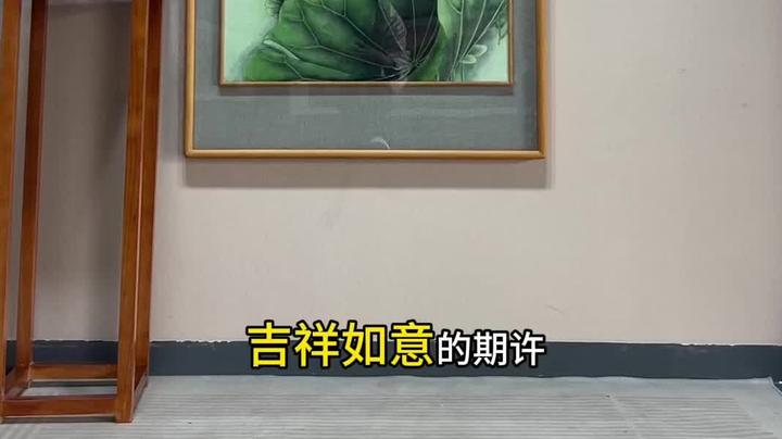 手绘工笔荷花装饰画