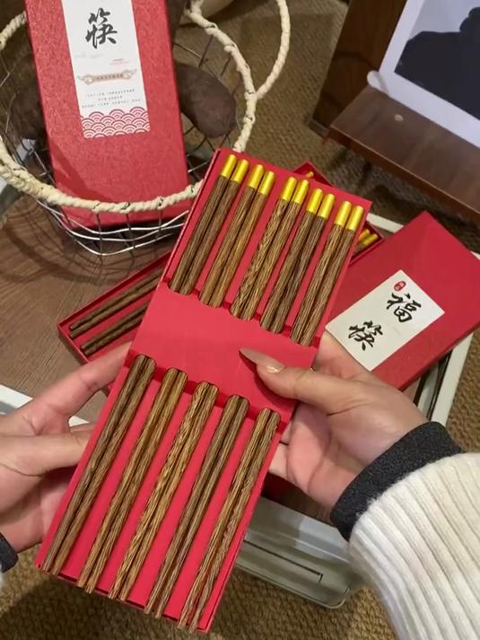 自从家里有了这个福字鸡翅木筷子，厨房好物安利不再担心不发霉