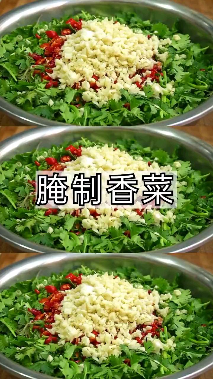 腌制香菜,颜色鲜绿特别下饭#美食日常