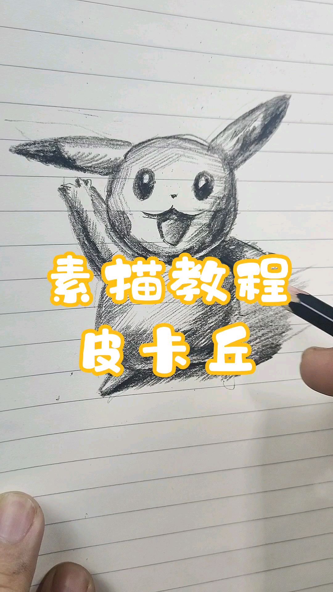 皮卡丘画成素描什么样子