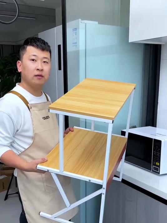 微波炉置物架厨房桌面双层烤箱架子家用多功能调料架罐储物收纳架