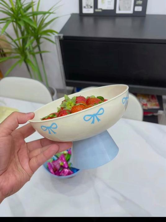 欧式高脚水果盘双层设计,客厅摆盘优雅大气,待客下午茶必备神器