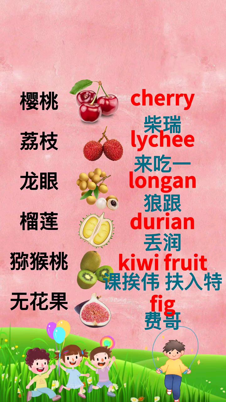 水果类英语单词