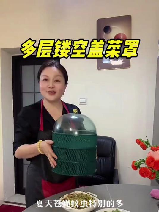 折叠镂空菜罩秒变饭菜防护罩,防蚊蝇透气两不误,颜值与实用兼具