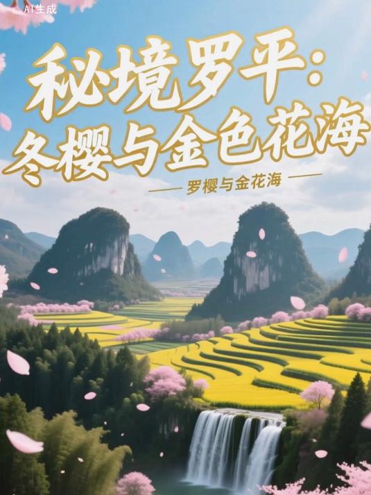 罗平花海盛宴，冬樱油菜花绽放，宝藏小城魅力展现