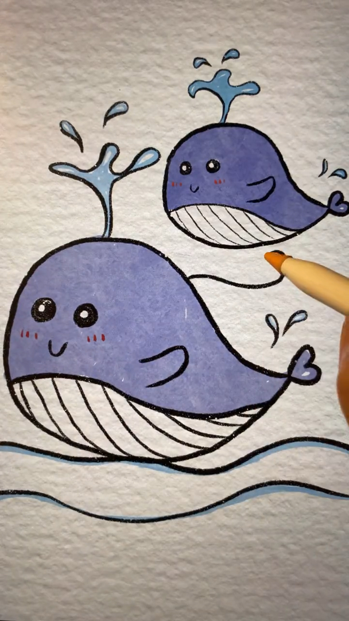鲸鱼简笔画小鲸鱼
