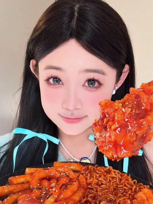 炸鸡配火鸡面！香香辣辣超解馋，好吃到停不下来