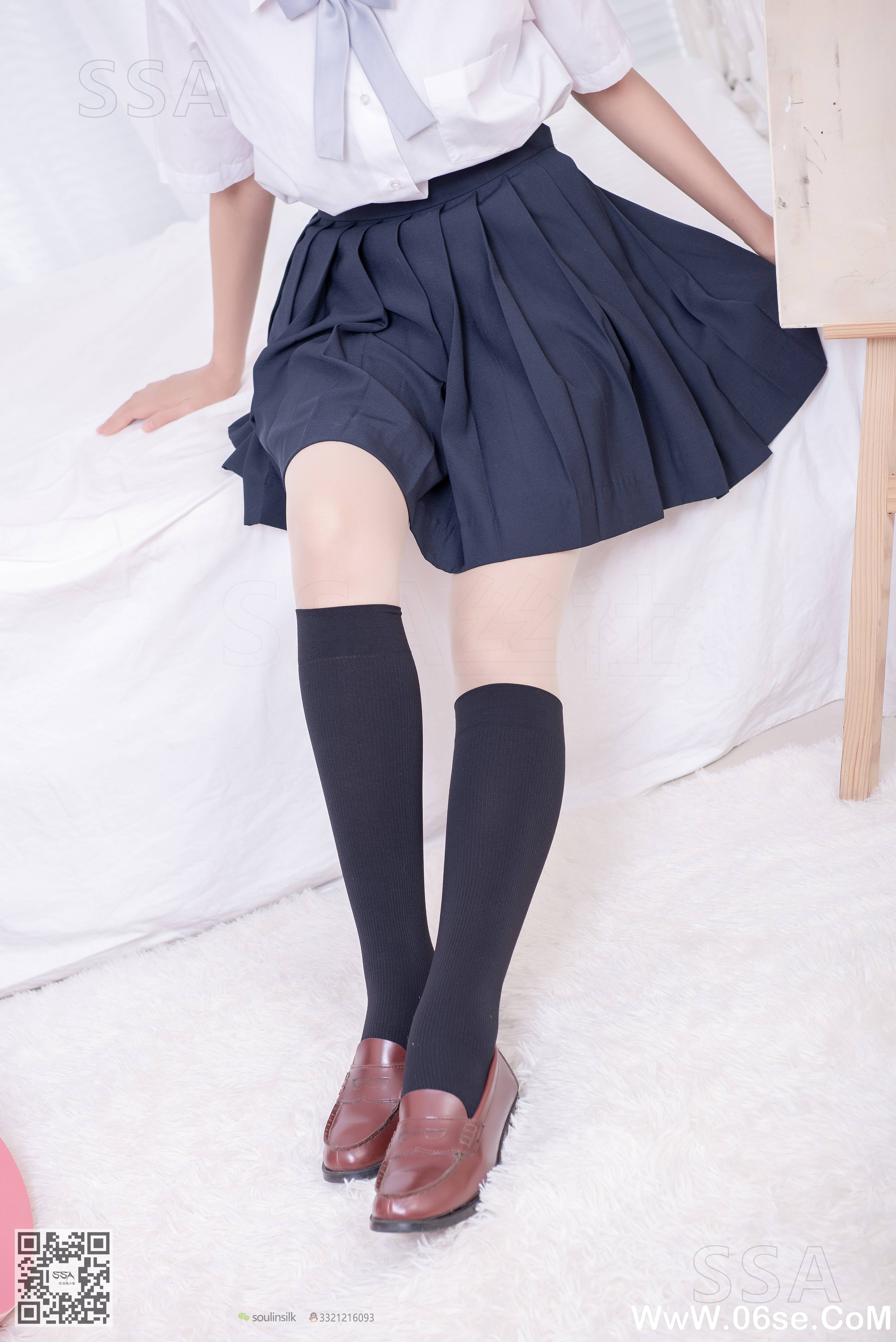 图片[2]-[SSA丝社] NO.181 小佩 酒窝少女JK制服肉丝黑袜穿搭示范[135P1.44G]-六色网