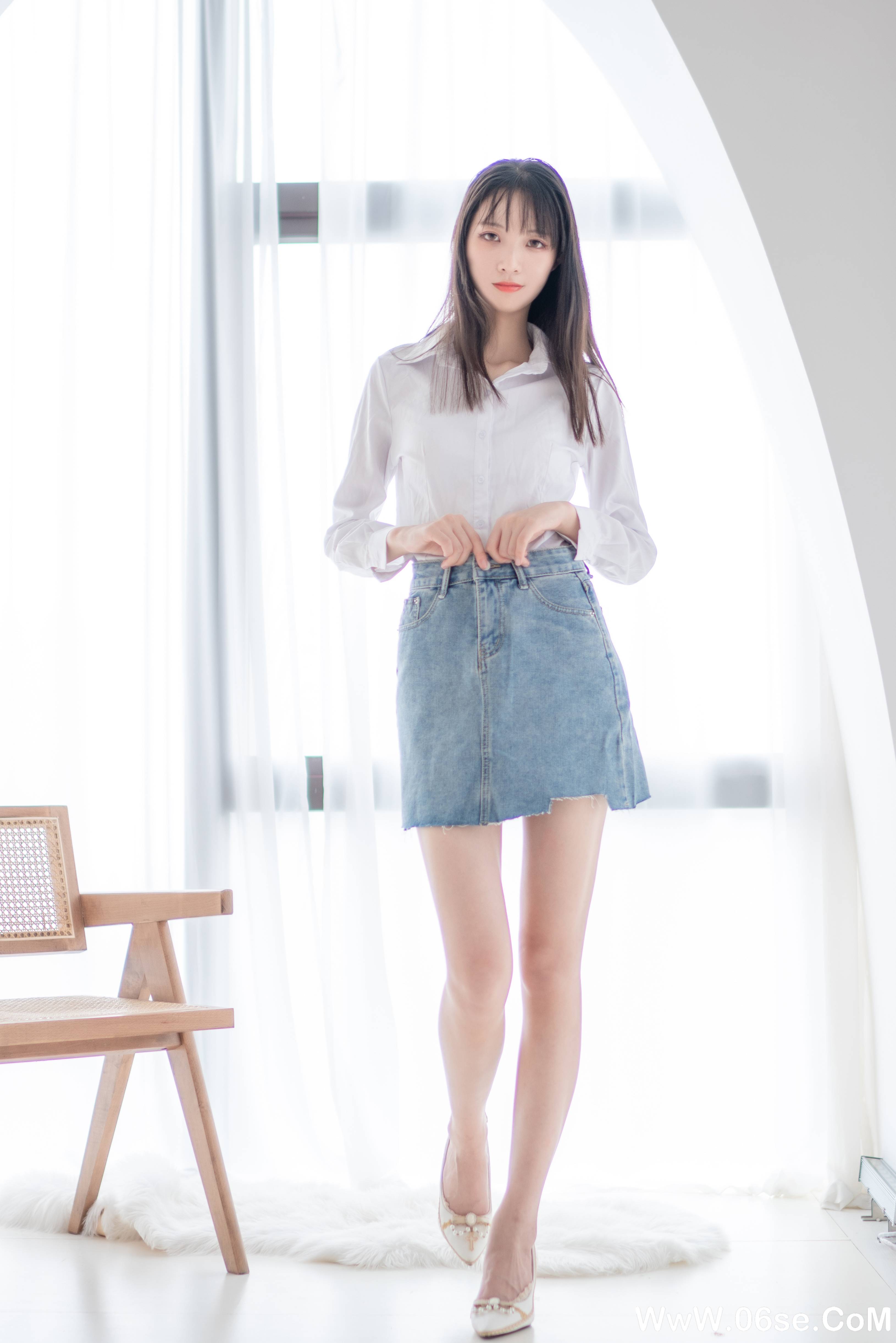 图片[56]-西瓜少女 NO.017 –  衬衫牛仔裙 [61P297M]-六色网