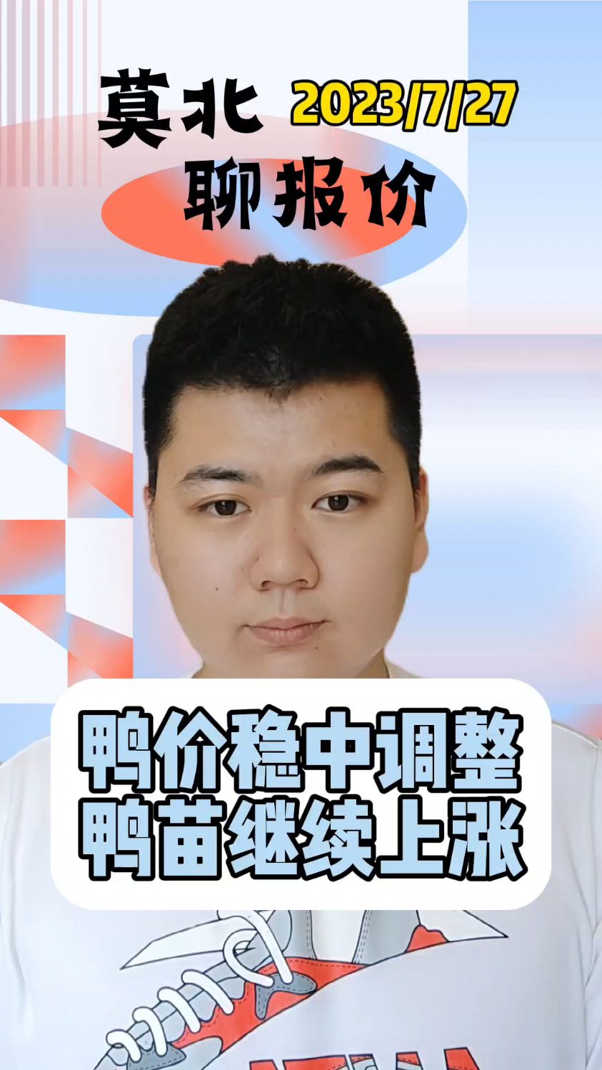 7月27号最新鸭价,白鸭苗继续上涨,具体的报价我以图片的形式放在了视频后方