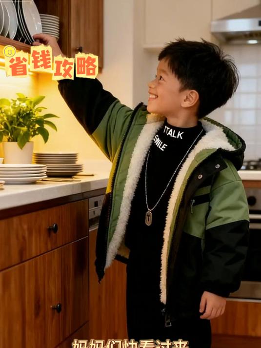 男童冬装棉服2025新款洋气儿童秋冬季加绒外套时髦男孩派克服棉袄