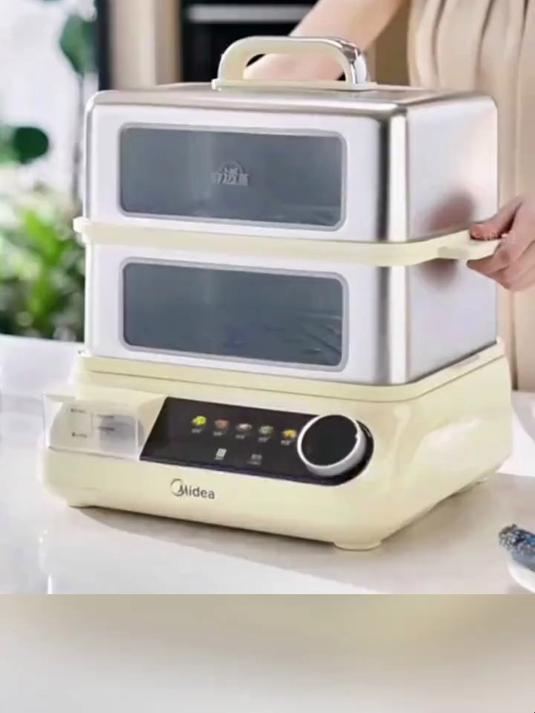 Midea_美的穿透蒸电蒸锅双层超大活水鲜蒸全景可视家用外置加水
