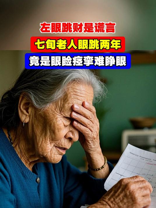 左眼跳财是谎言,七旬老人眼跳两年,竟是眼睑痉挛难睁眼