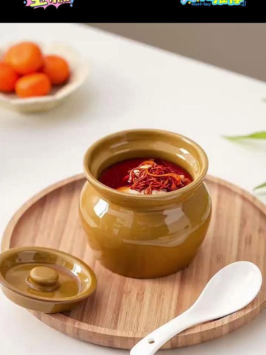 瓦罐陶瓷炖盅到！隔水炖汤超鲜美，家用蒸蛋超合适