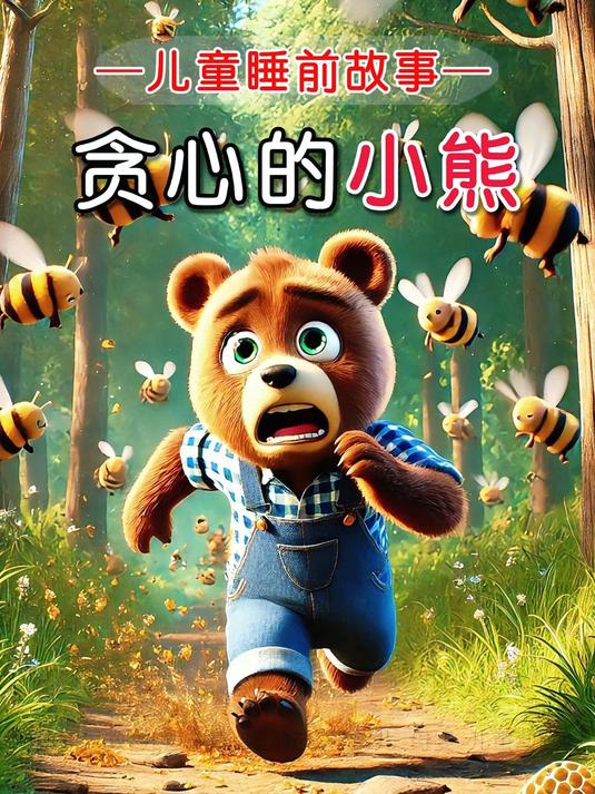 儿童故事《贪心的小熊》3-6岁儿童睡前故事,有声绘本