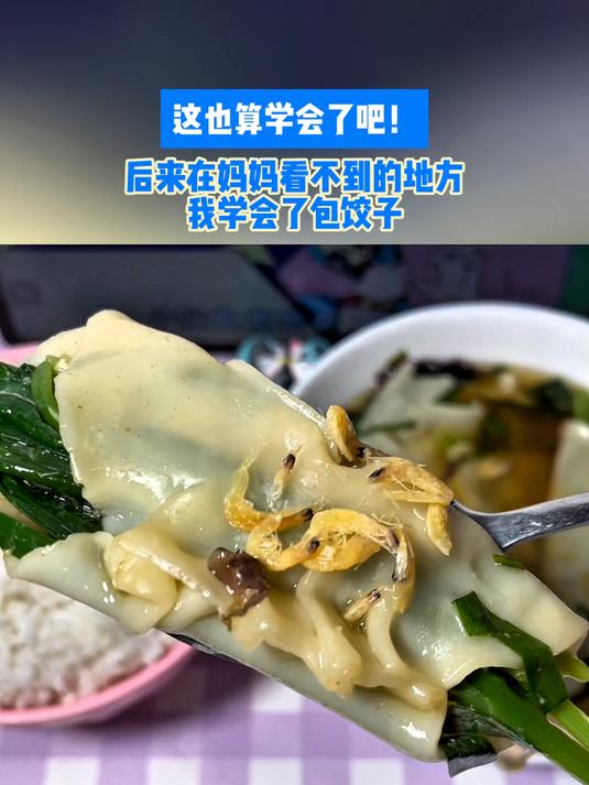 这也算学会了吧!后来在妈妈看不到的地方,我学会了包饺子