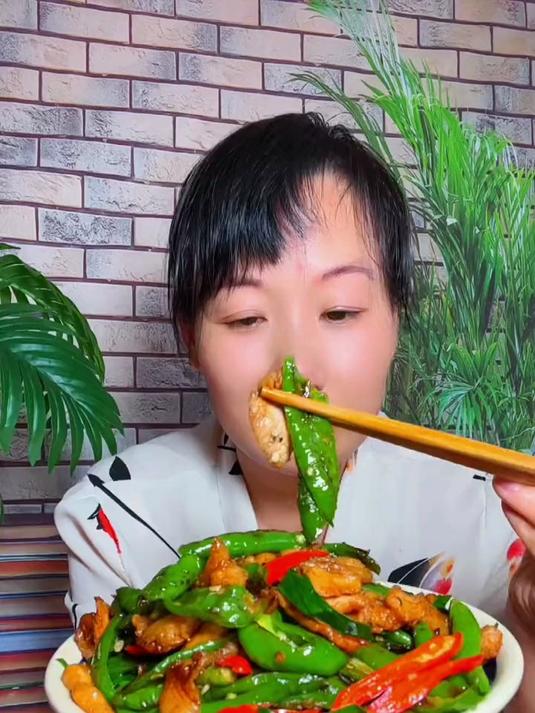 今天吃辣椒炒肉盖浇饭