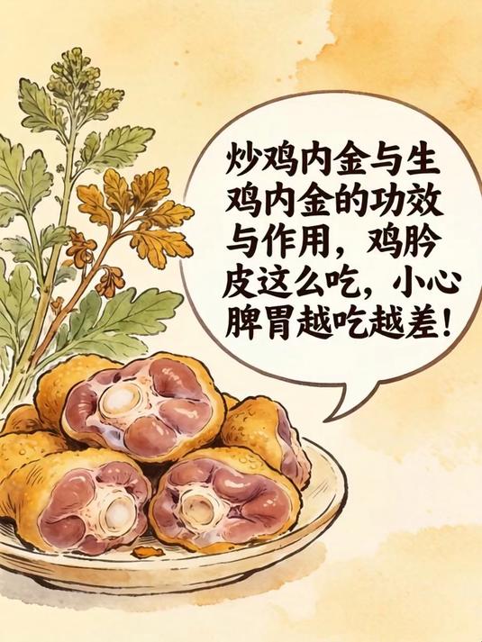 炒鸡内金与生鸡内金的功效与作用，鸡胗皮这么吃，小心脾胃越吃越差！(1)