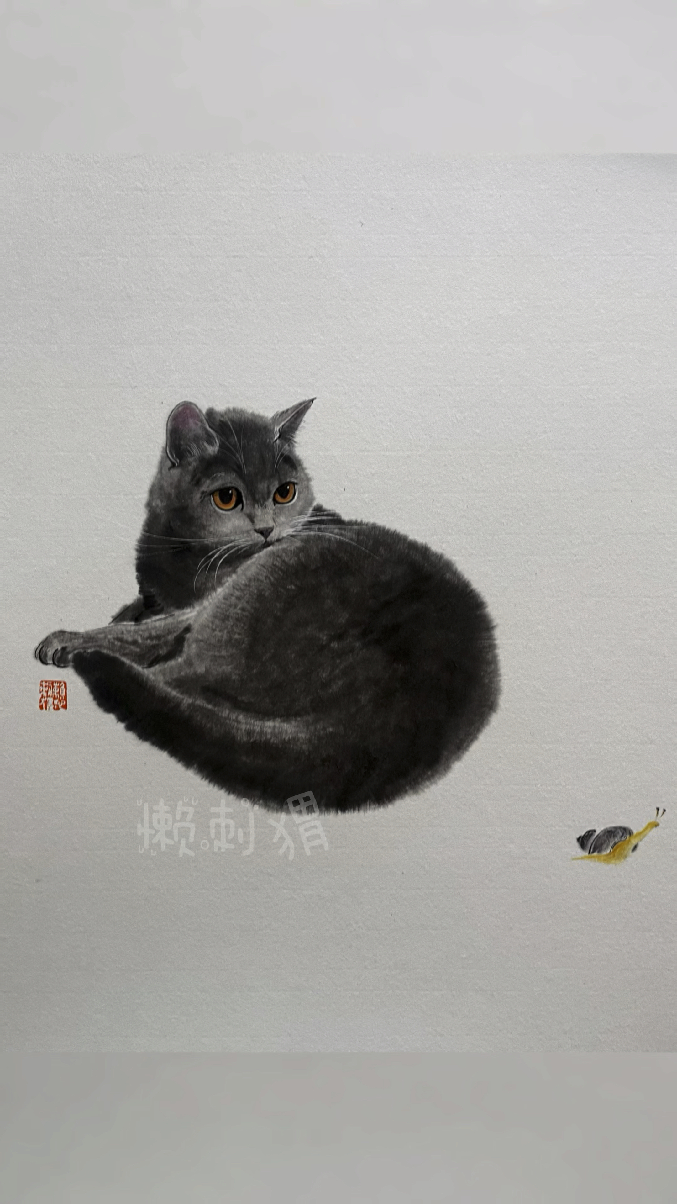 蓝猫的画法 国画猫咪的画法