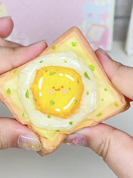 自制慢回弹小面包捏捏,太可爱啦～