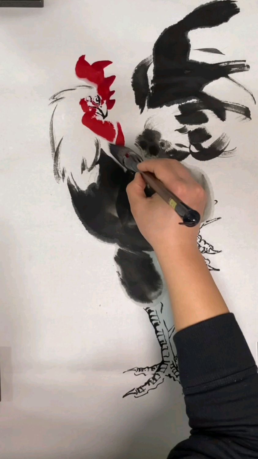 曹德飞写意画鸡