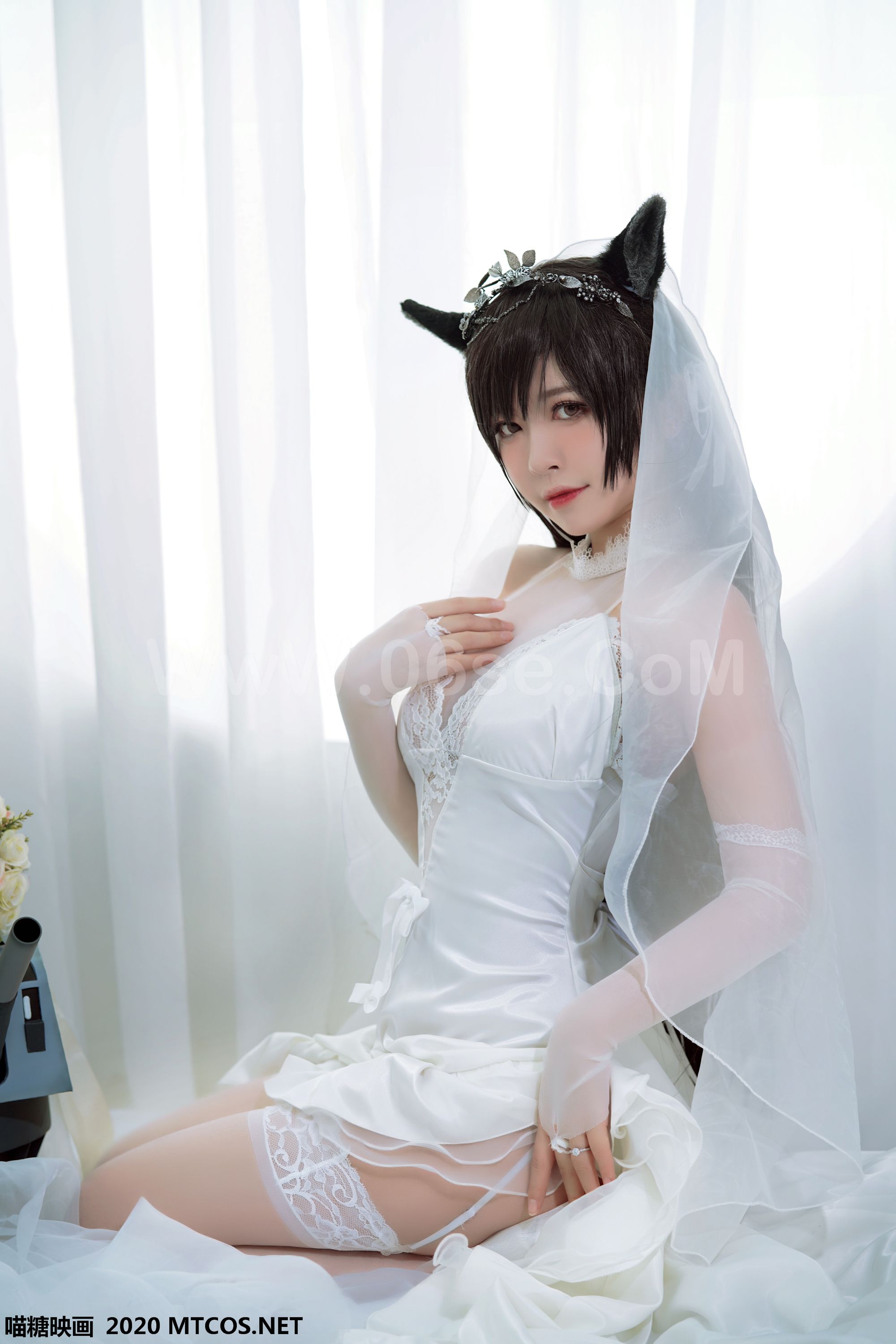 图片[5]-[MTCos] 喵糖映画 Vol.115 半半子 婚纱爱宕-六色网
