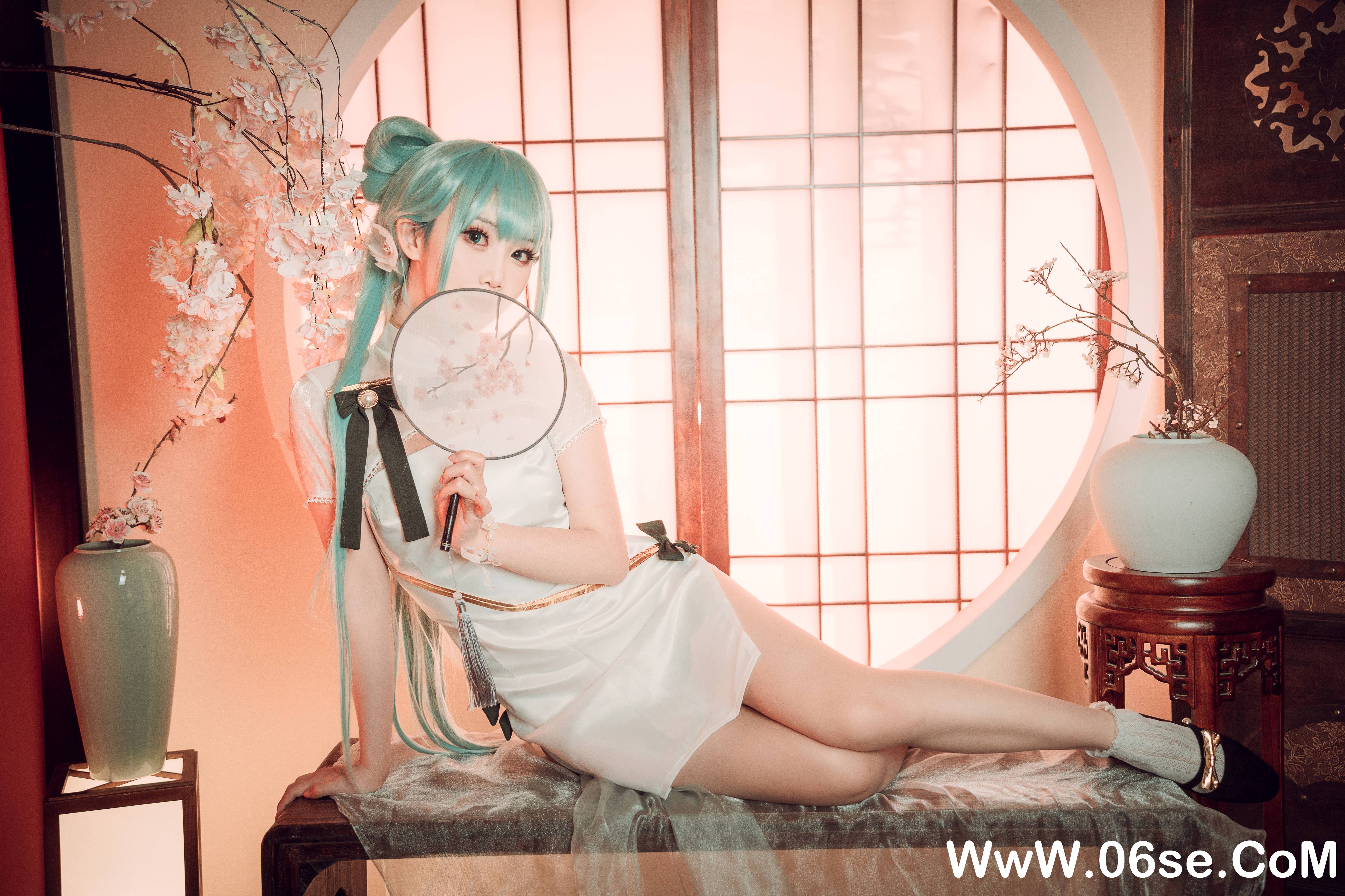 图片[9]-Coser面饼仙儿 NO.097– 初音旗袍[28P514M]-六色网