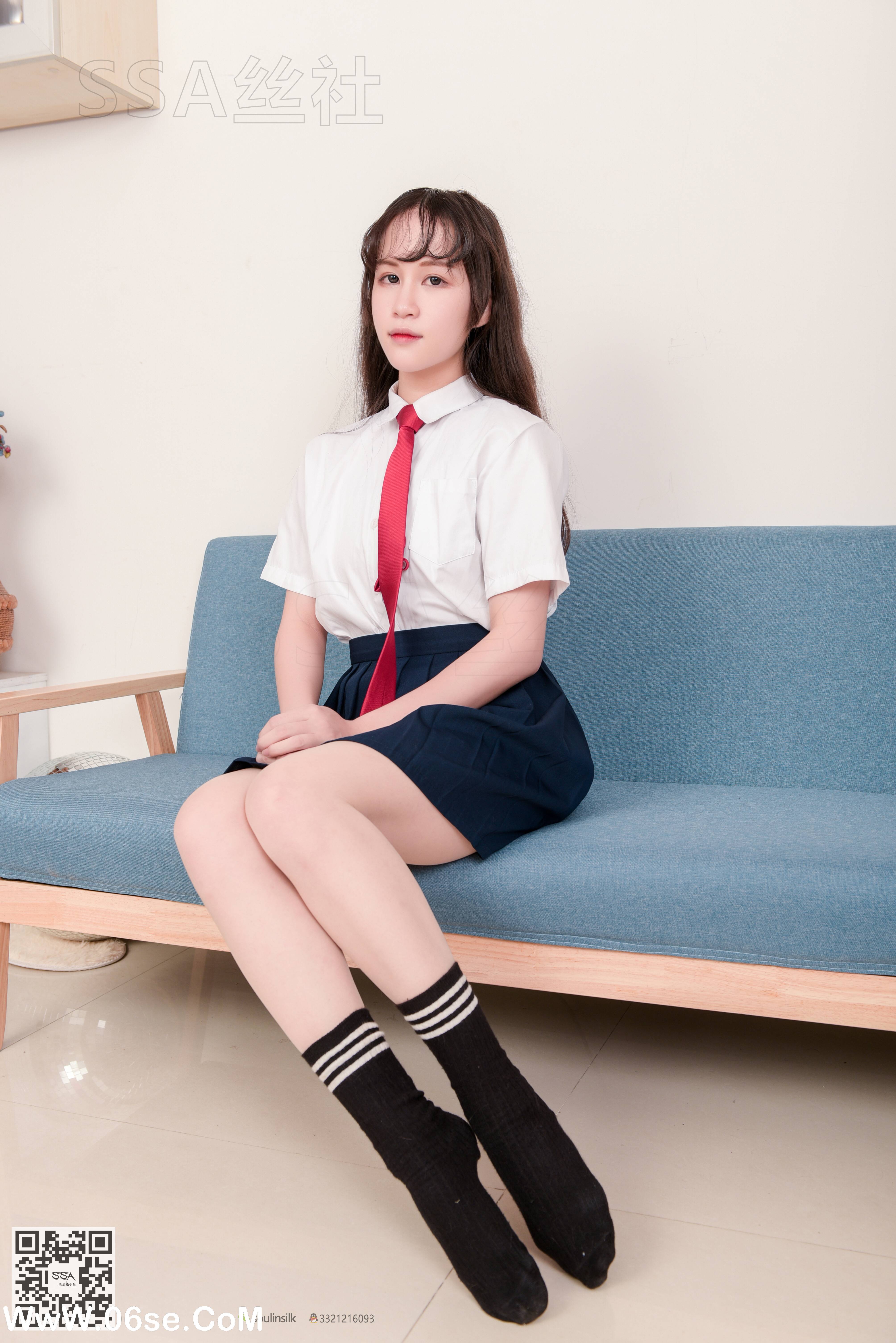 图片[85]-[SSA丝社] NO.141 丹丹 JK制服黑色半膝袜肉丝穿搭示范[133P2.09G]-六色网
