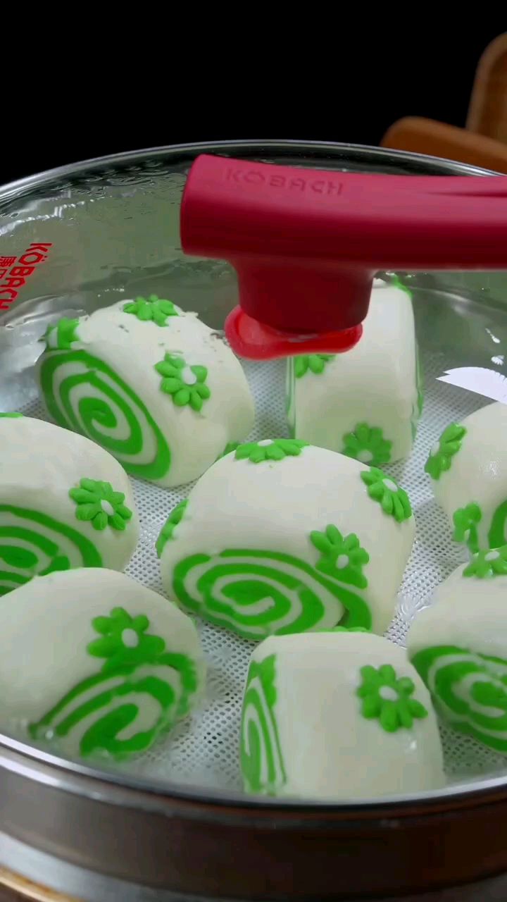 菠菜汁馒头 营养美味 好看又好吃