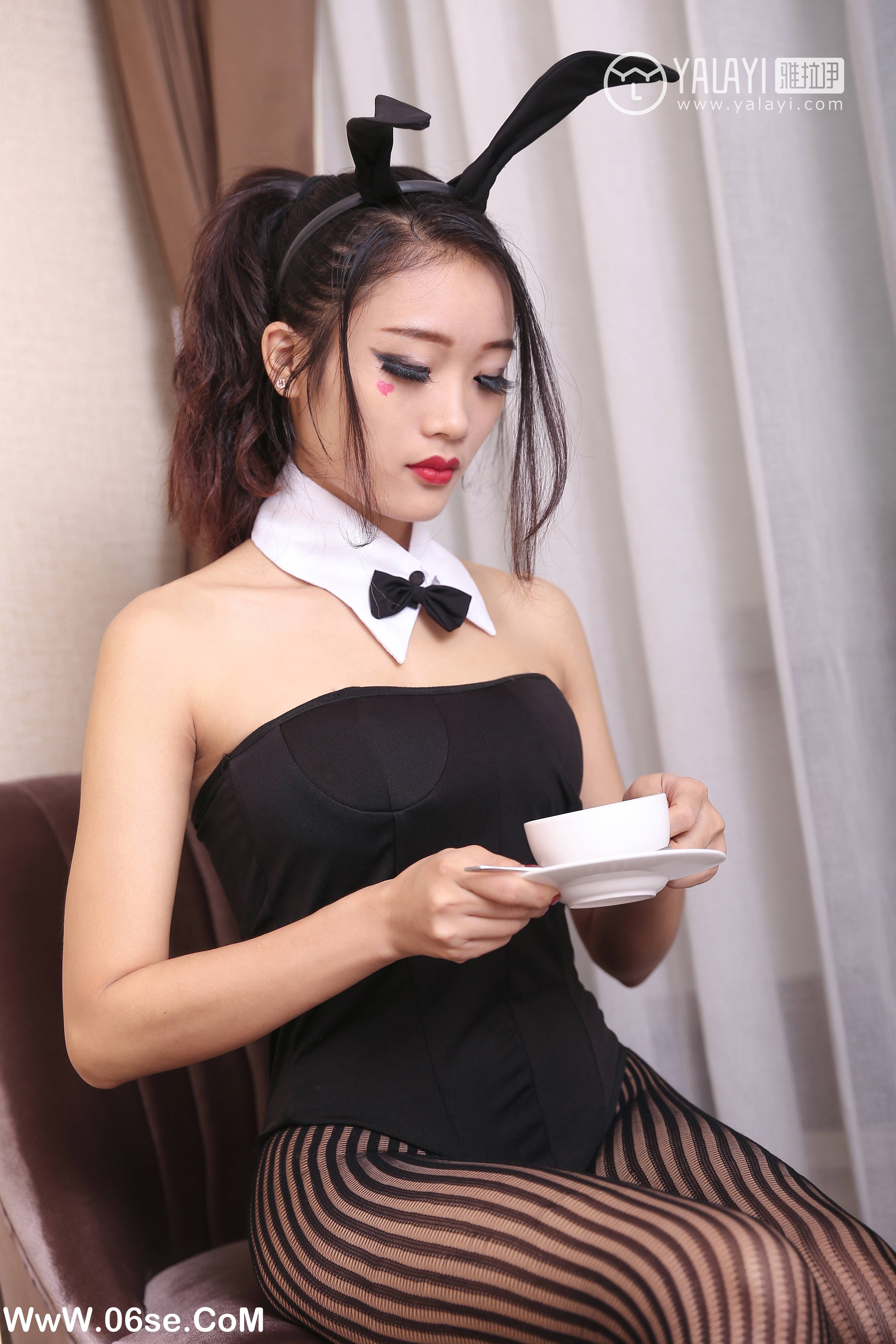 图片[15]-[YALAYI雅拉伊] NO.030 条纹黑丝美腿 兔洱-六色网