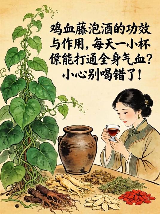 鸡血藤泡酒的功效与作用,每天一小杯竟能打通全身气血?小心别喝错了!