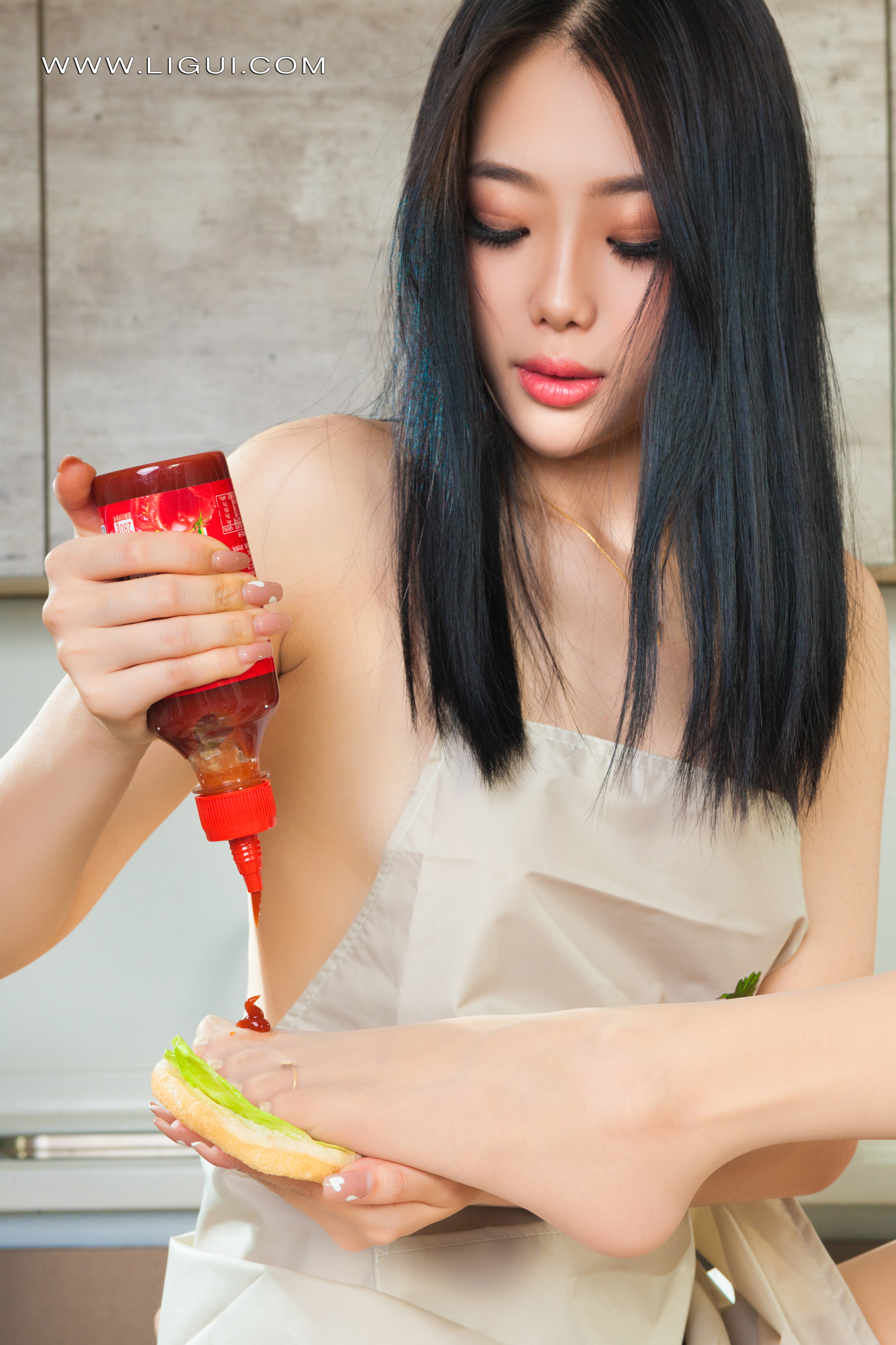 图片[10]-[Ligui丽柜] 2022.03.18 《莲食记 超级汉堡》小智贤&小七-六色网