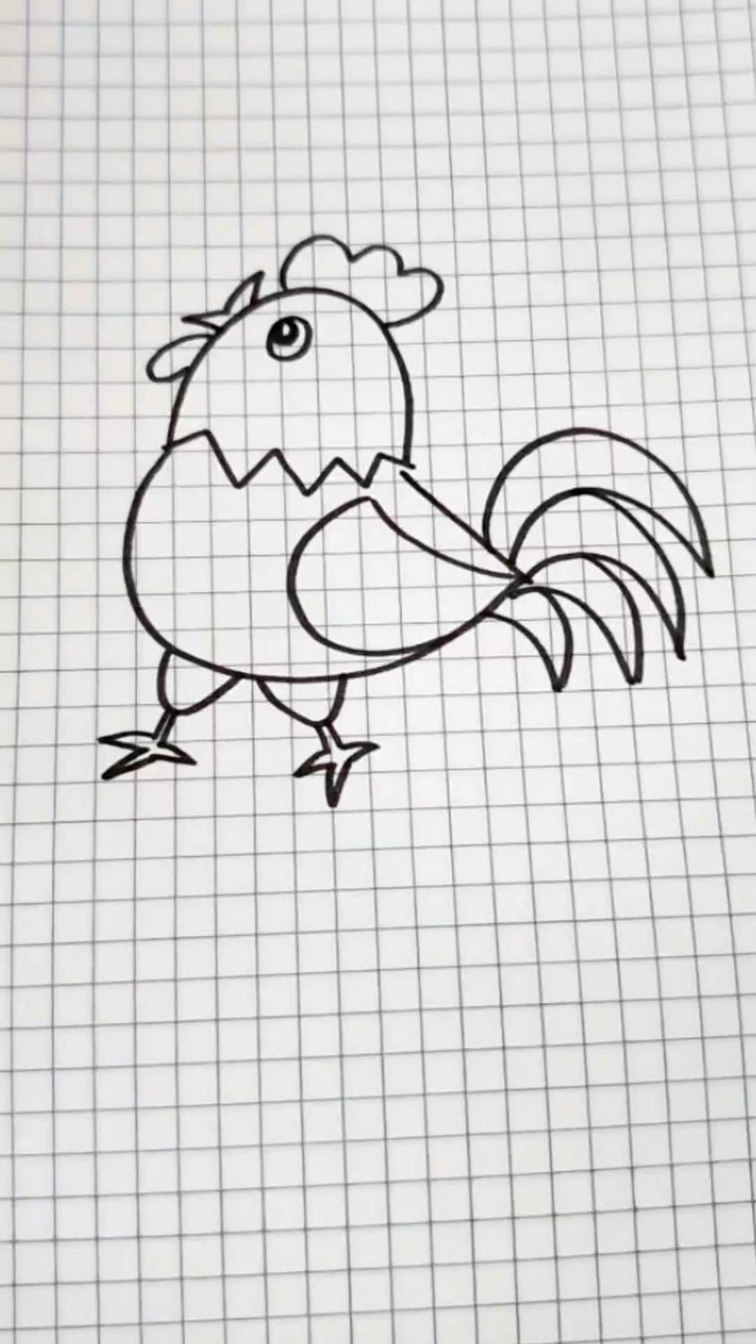 大公鸡简笔画