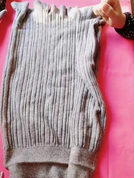 不穿的毛线裙改帽子