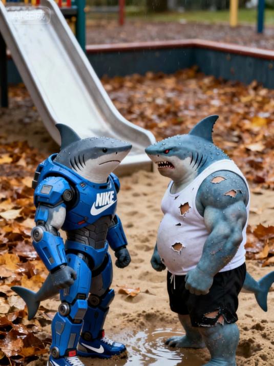 机甲耐克鲨鱼和胖鲨鱼