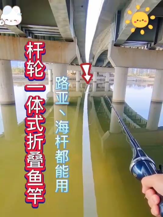 迷你旅游海竿套装!便携折叠一体,路亚小鱼竿专用