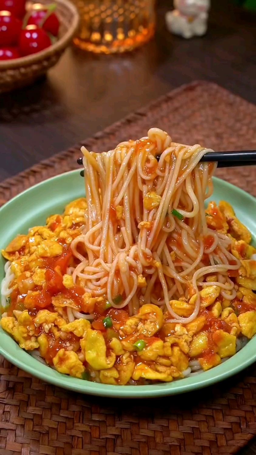 西红柿酱汁拌面这样做可好吃了