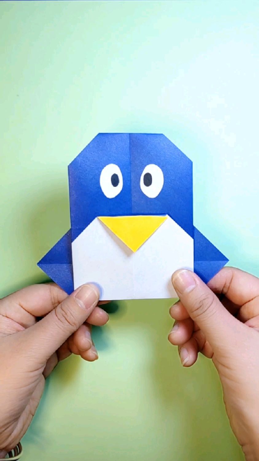 幼儿简单详细折纸教程小企鹅