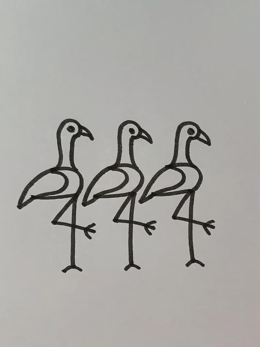 简笔画三只小鸟 简单又好看