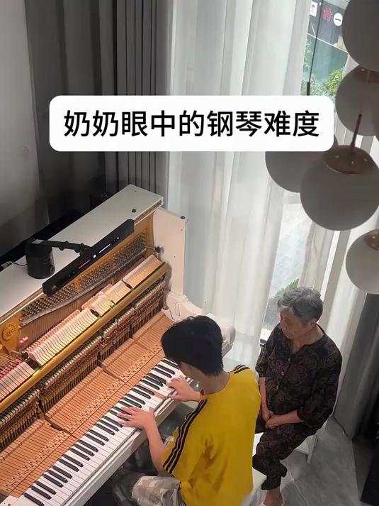 奶奶眼中的钢琴难度#娱乐##音乐##钢琴#