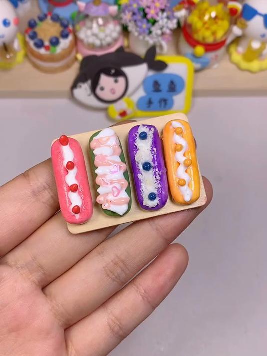 超简单的粘土水果夹心面包，眼睛和手都能学会