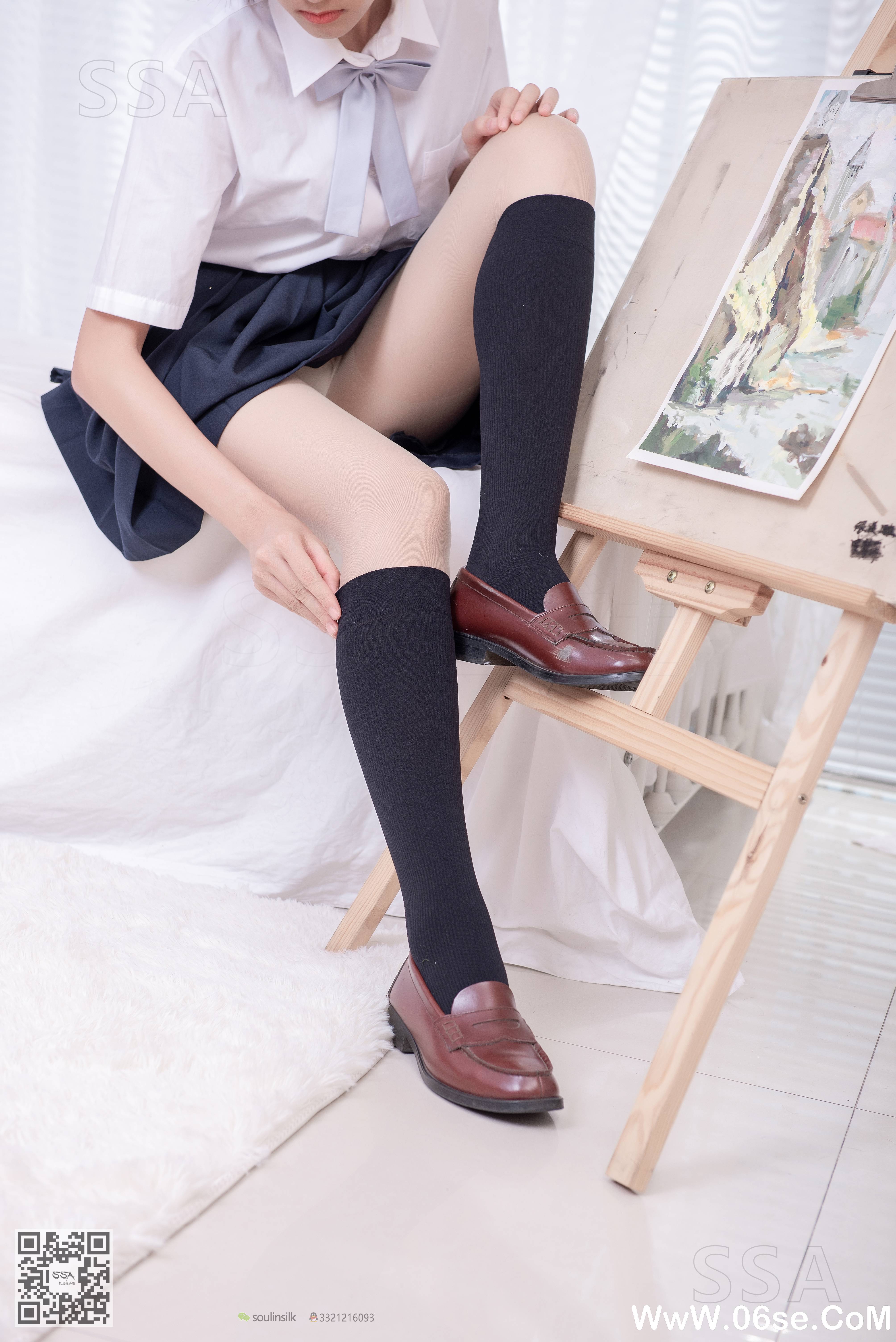 图片[10]-[SSA丝社] NO.181 小佩 酒窝少女JK制服肉丝黑袜穿搭示范[135P1.44G]-六色网