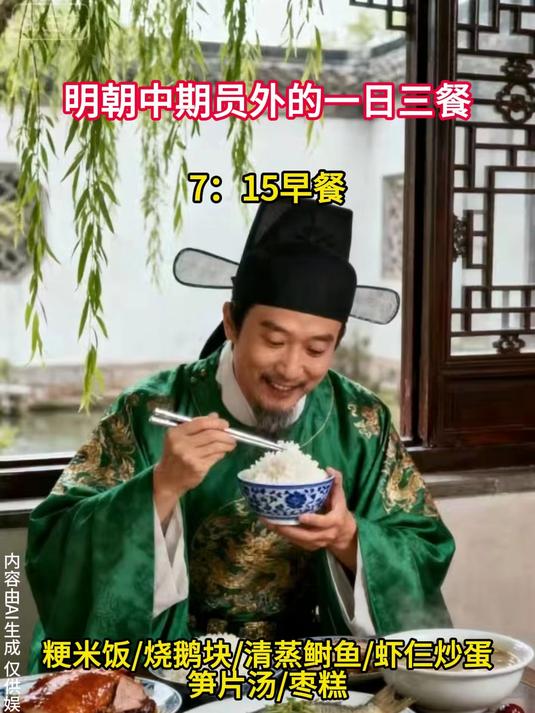 明朝中期员外的一日三餐