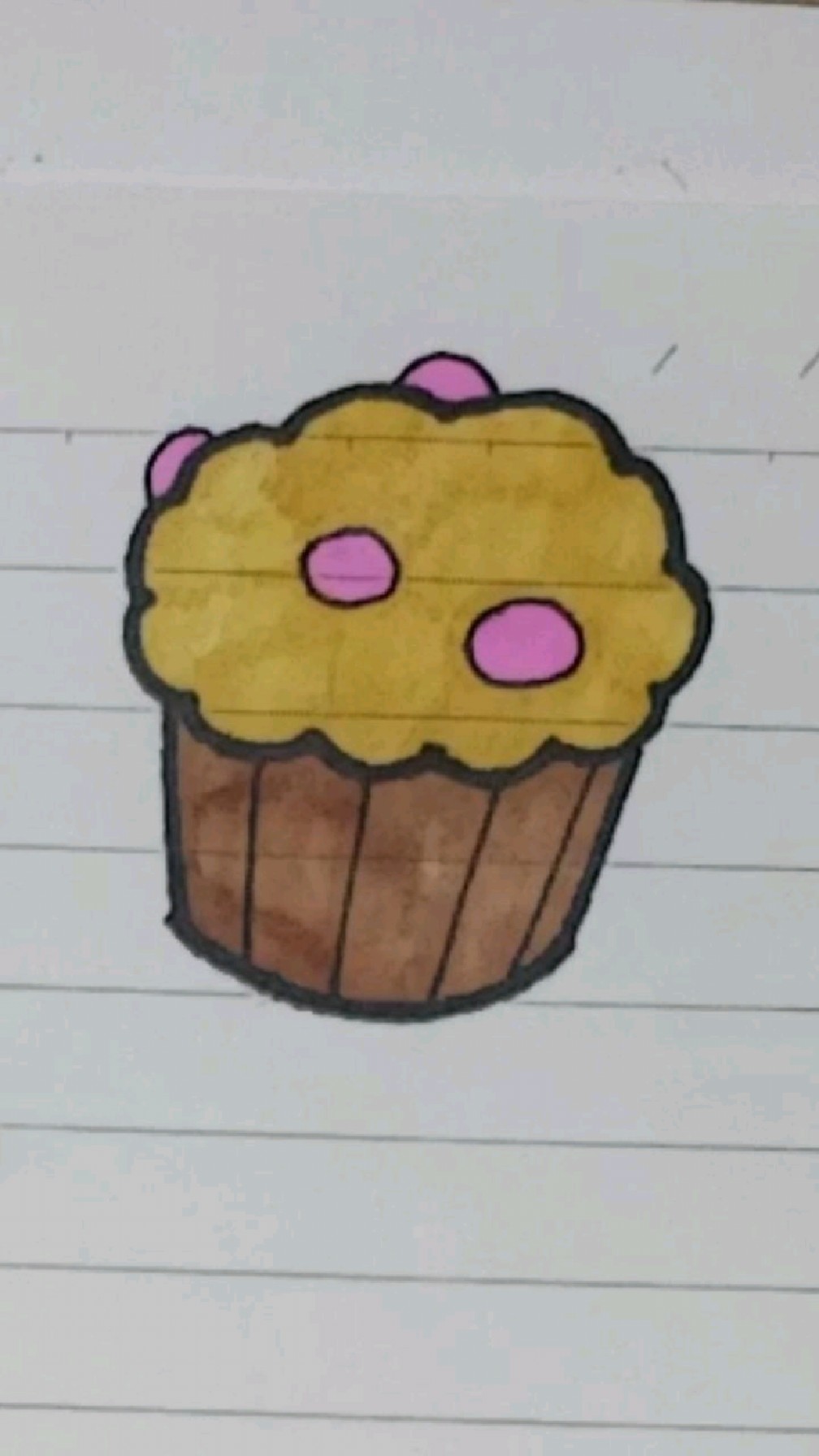 【纸杯蛋糕简笔画】