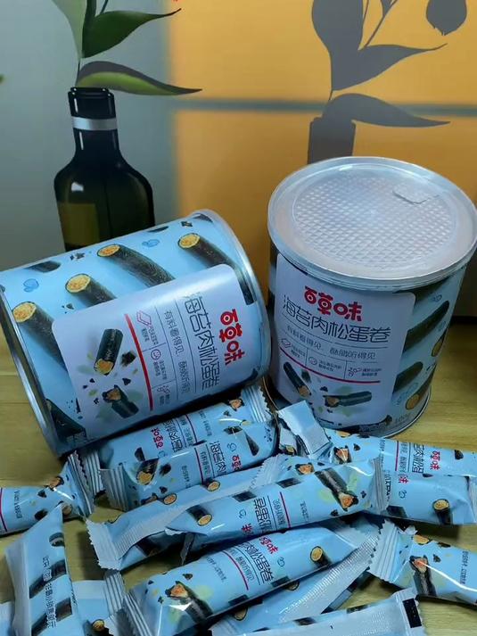 这个百草味海苔肉松蛋卷真的好好吃啊
